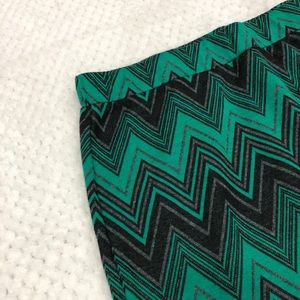 CATO Green and Black Chevron Skirt